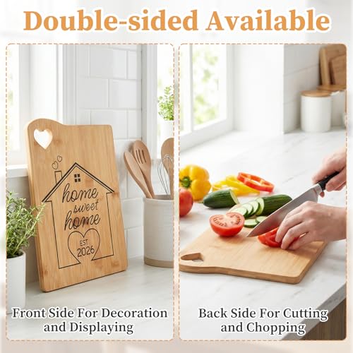 Tabla de cortar rectangular de bambú personalizada miniatura 5