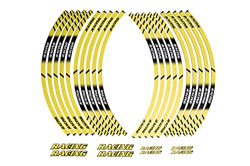 AVDB-moto Liseret de jante racing modèle compatible avec RACING (JAUNE)