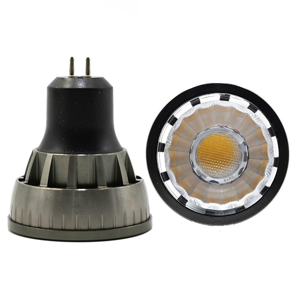 Fengyan Lighting, Paquete de 10, foco LED COB 220V-240V 5W GU10/GU5.3 bombillas de copa de aluminio regulables iluminación de sala de estar(Nature White,GU5.3)