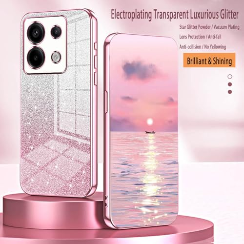 YUECXIN Case for Xiaomi Redmi Note 13 5G, Gradient Bling Shiny Cardstock Sparkle Design Soft TPU Silicone Cover - Image 2