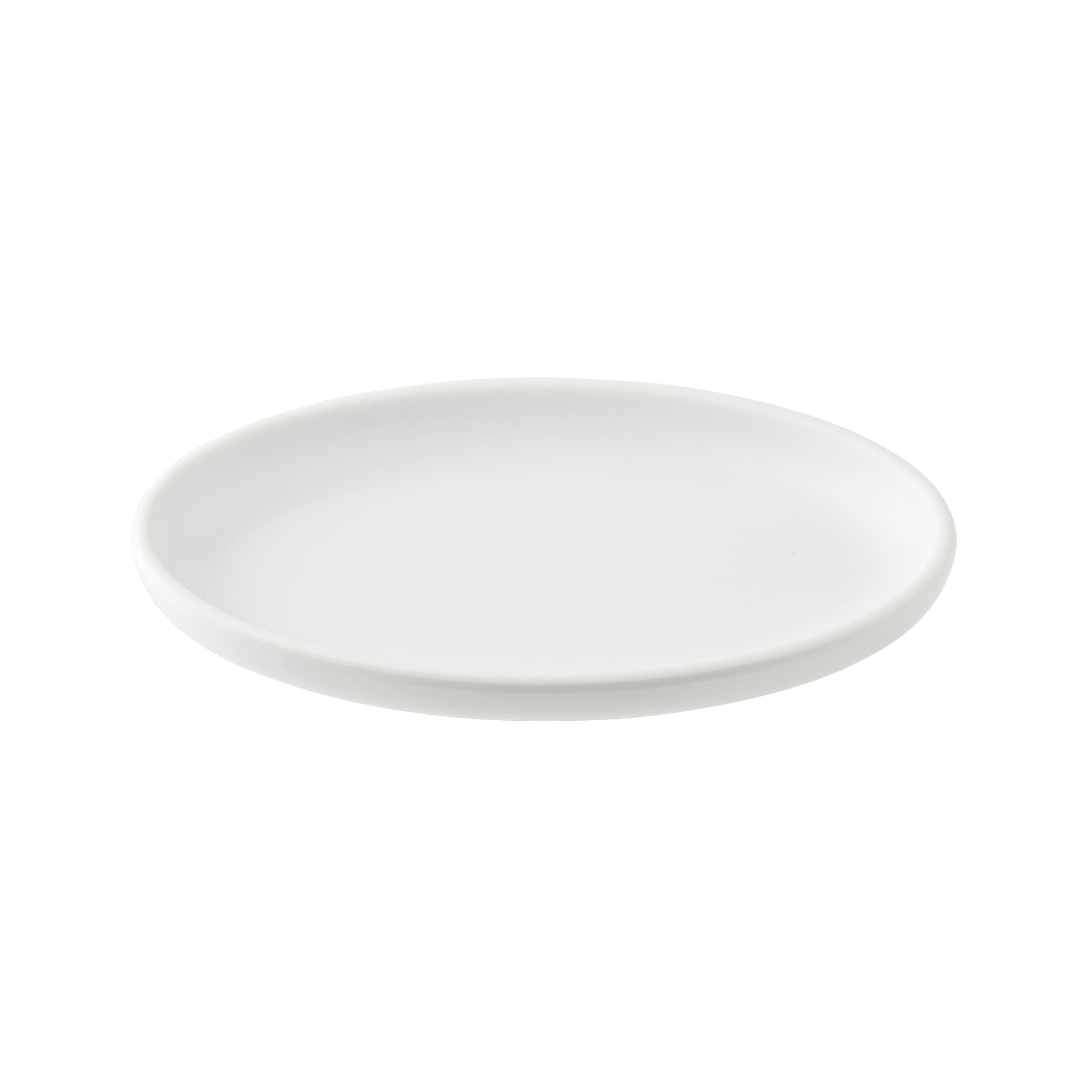 TableCraft Terra Collection Oval Serving Plate, 7" x 4" x 0.875", White Melamine, Durable Lightweight Dish for Appetizers, Desserts, and Side Service in Restaurants, Catering, and Events