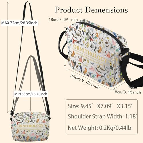 WCGXKO Ornithology Birds of the World Crossbody Bag Birder Gift Bird Nerd Gift Bird Watching Gift Ornithologist Gift2