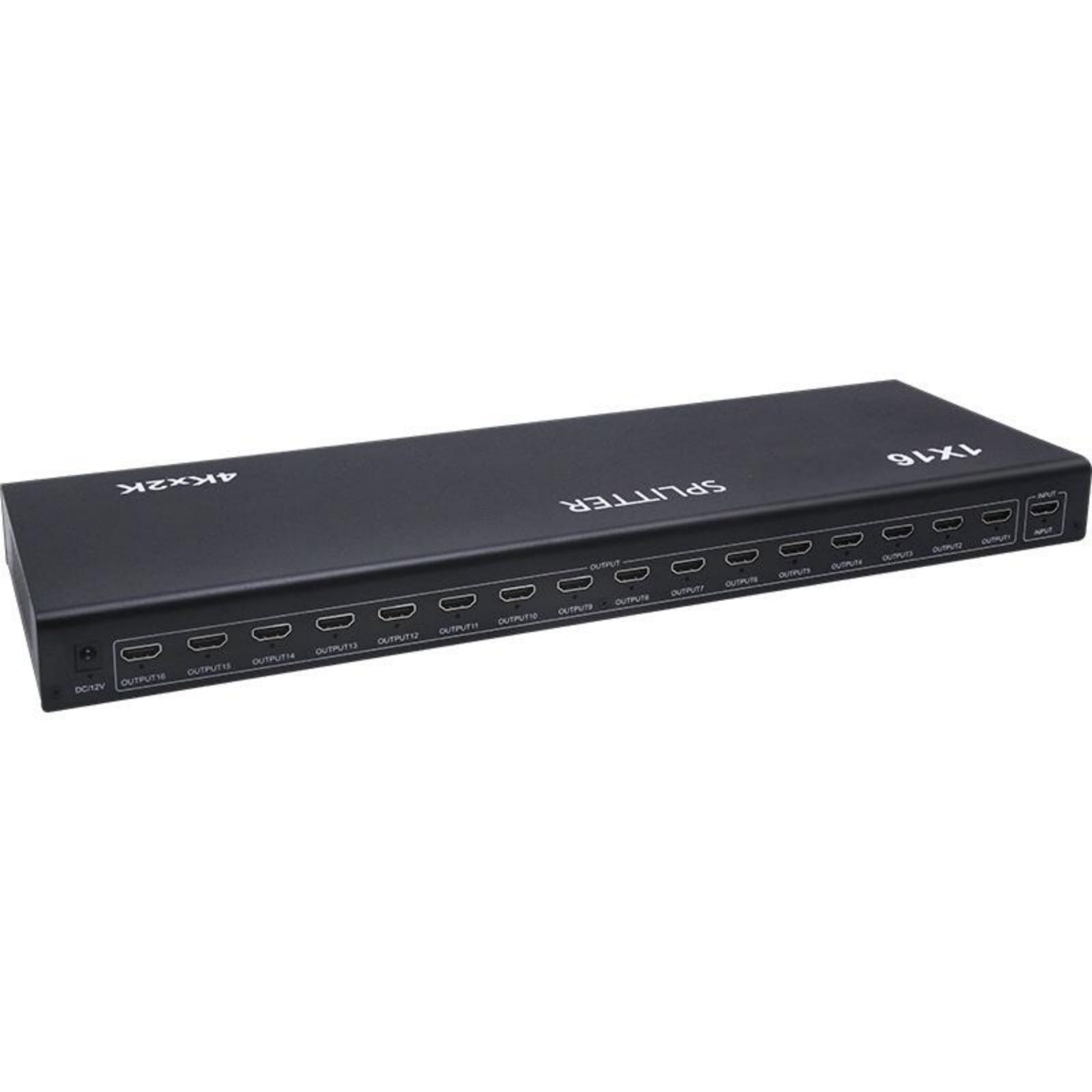 Convertitore distributore Splitter 4K 60Hz 1x16 for HDMI2.0 1080P for videocamera Dvd, Laptop, PC e Monitor TV con Ampia compatibilità, Facile da configurare(4K 30Hz 1X16)