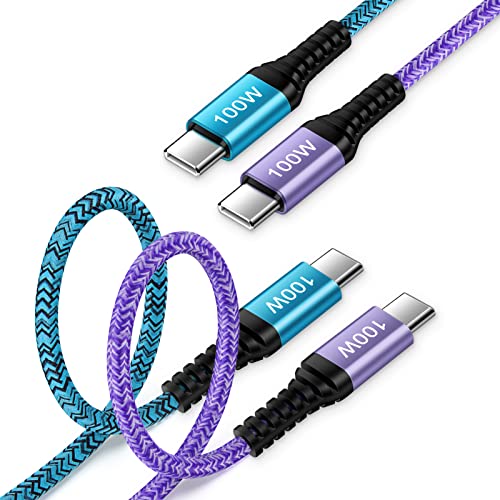 100W 5A USB C to C Cable Android Charger Cord Fast Type C to C Type Fast Charging for Car Android Auto USB C Cable for Samsung Galaxy A54/Z Flip 4/A24/A34/A23/A14/S23 Ultra/S22 Ultra/S23+/A13/A53/A03S