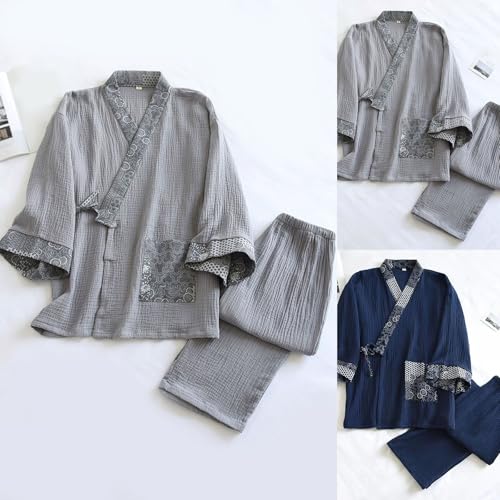 Kimono japonais homme pyjama coton ample contre la chaleur