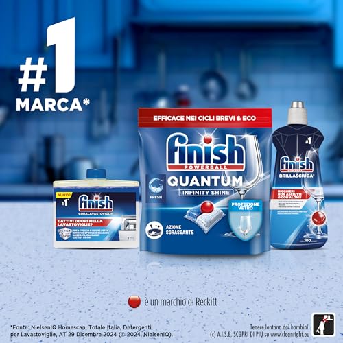 Finish Quantum Infinity Shine Pastiglie Lavastoviglie, 83 Capsule Lavastoviglie, Pastiglie per Lavastoviglie per una Pulizia Profonda e Stoviglie Brillanti - Immagine 4