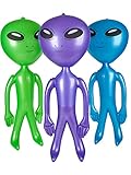 Block Buster Costumes Set of 3 Assorted 36" Inflatable Martian Aliens Prop Toy Decorations