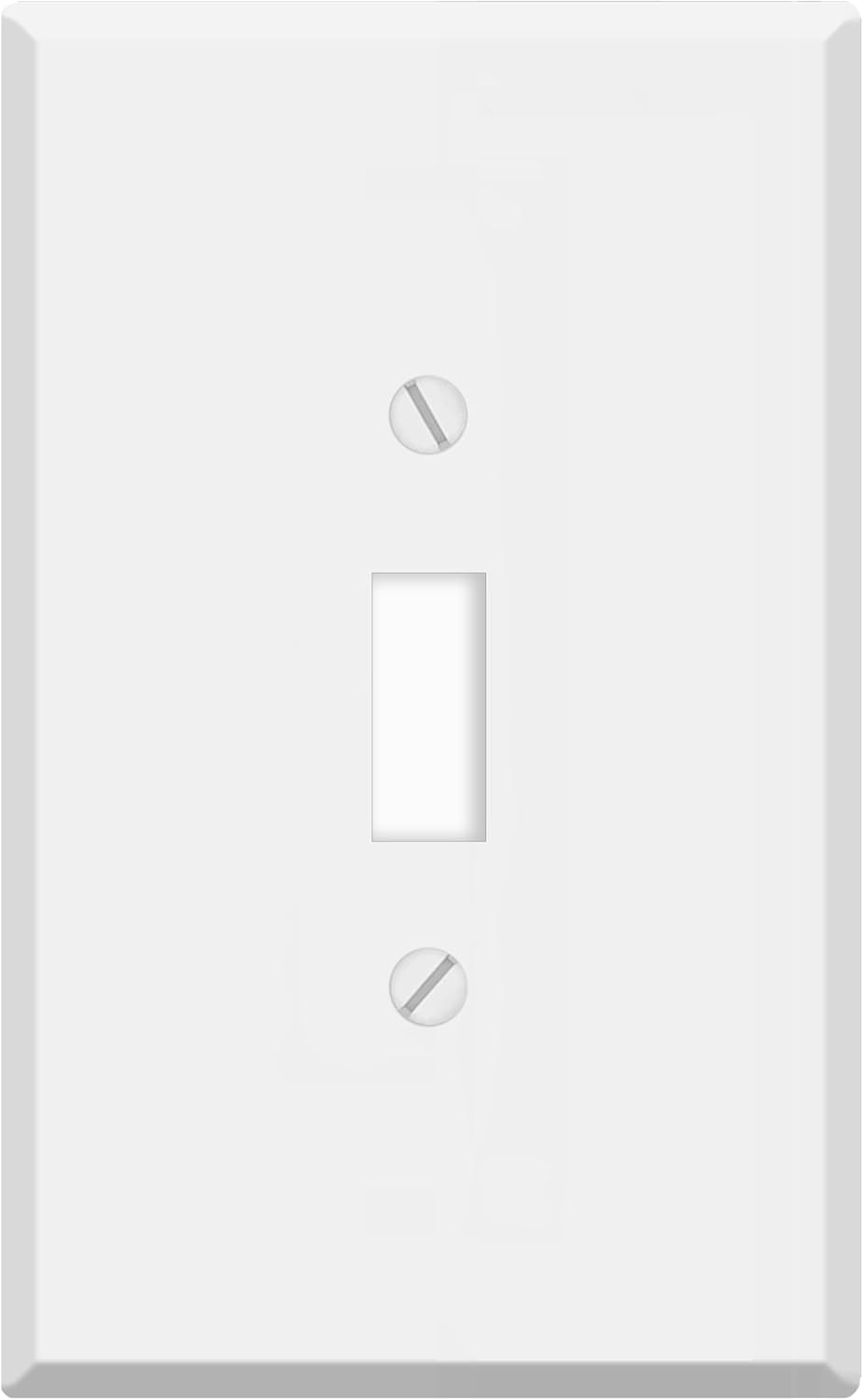 Oversized White Metal Outlet Covers, Toggle Switch 1-Gang Wall Plate, 5.5" x 3.50" Jumbo Toggle Wall Plate, White Painted Metal, Corrosive Resistant, Matching Screws Included, Made in USA