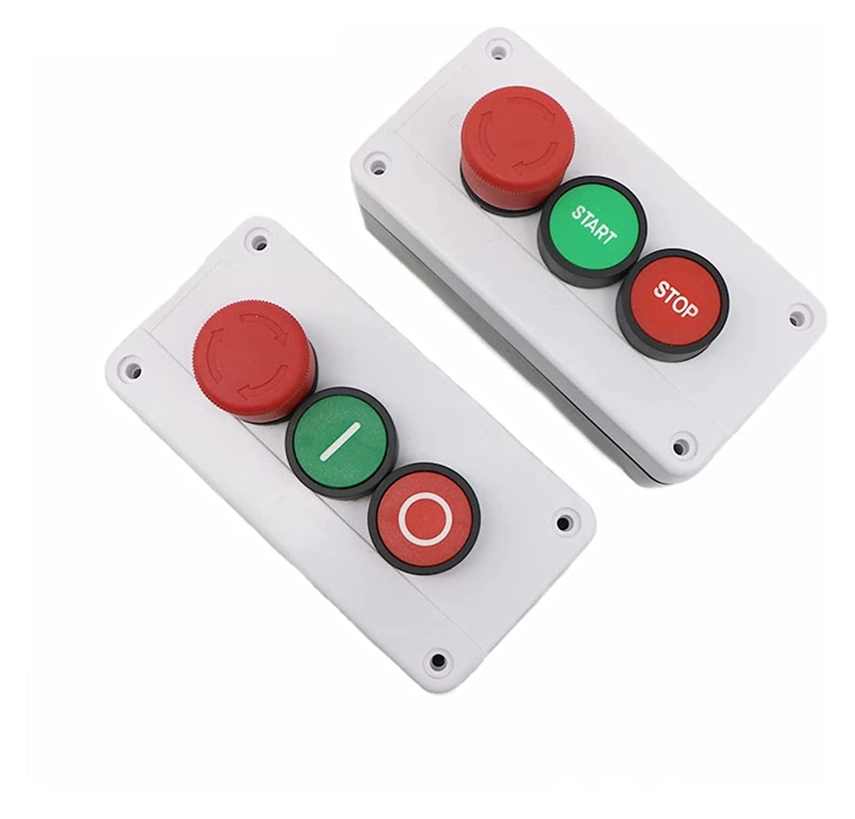 NC Arresto di Emergenza No Interruttore a Pulsante Verde Rosso Stazione Start Stop Interruttore a Pulsante Impermeabile autosigillante Industriale 600V 10A (Color : One Circle)