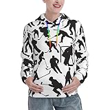 HABXNJF Damen Pullover Hockey Lce Player Pullover Sweatshirt Casual Hoodie Casual Hooded Sweatshirt mit Tasche, siehe abbildung, 48