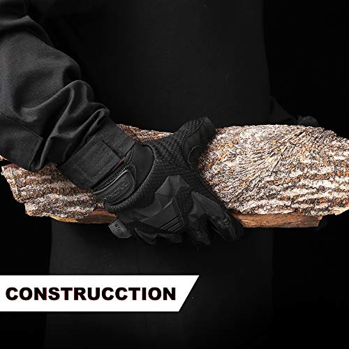 Wtactful B35-BLACK-M-RE Rubber Guard Full Finger Tactical Gloves thumb #5