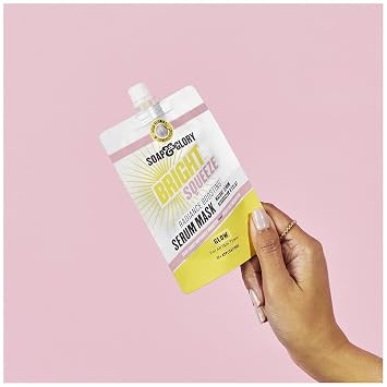 Soap & Glory Bright & Beautiful Brightening Sheet Face Mask - Vitamin C + White Flower Exfoliating Sheet Mask - Brilliance Boosting Face Mask for Dull Skin (29g)