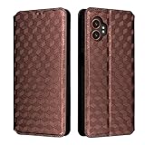 DayQiQiPu Cover per Samsung Galaxy XCover 7 Pro SM-G766 (6,6 Pollici) Custodia in pelle PU con Motivo a cubi 3D Chiusura Magnetica Caso portafoglio a conchiglia con supporto, Marrone