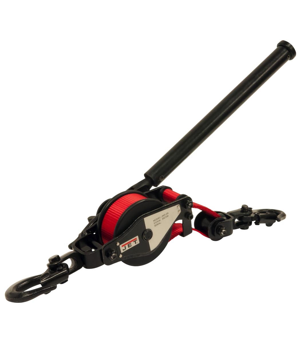 JET 1-Ton Single-Pull Web Strap Puller, 10-Foot Strap (JWS-2A)