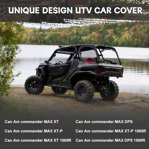 Image of Waterproof UTV Cover Compatible with Can-Am Commander 4-6 Seaters, 6 Layers All Weather Cover with Air Vents, Door Zipper and Windproof Buckles and Bands for Rain Snow Dust Protection