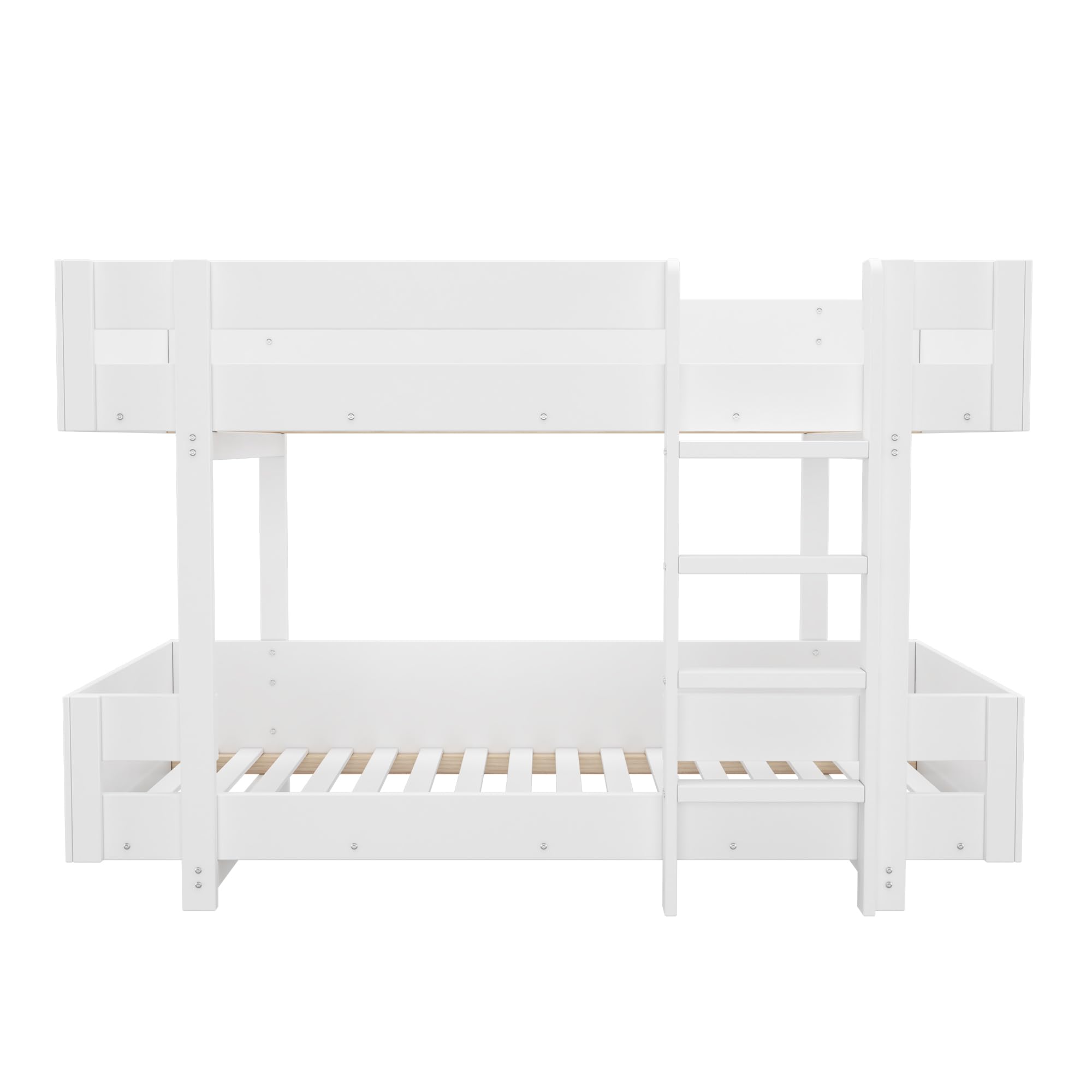 Merax Lit superposé pour Enfant, 90 x 200 cm, en Bois Massif et MDF, avec échelle de sécurité, pour garçons et Filles, Blanc (sans Matelas)