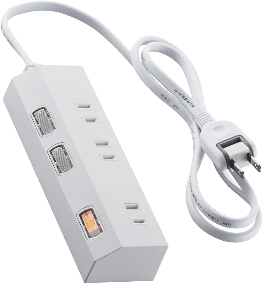Amazon.co.jp: エレコム 電源タップ スイッチ付き 1m 3個口 ほこり
