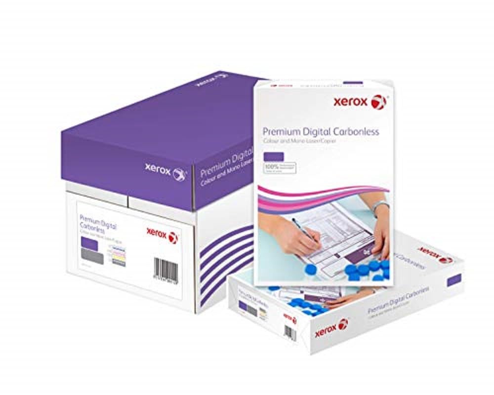 Xerox 003R99111 Premium Digital Selbstdurchschreibepapier 4-fach-Satz vorsortiert Karton mit 5 Pack a 125 Sätze, weiß/gelb/rosa/blau