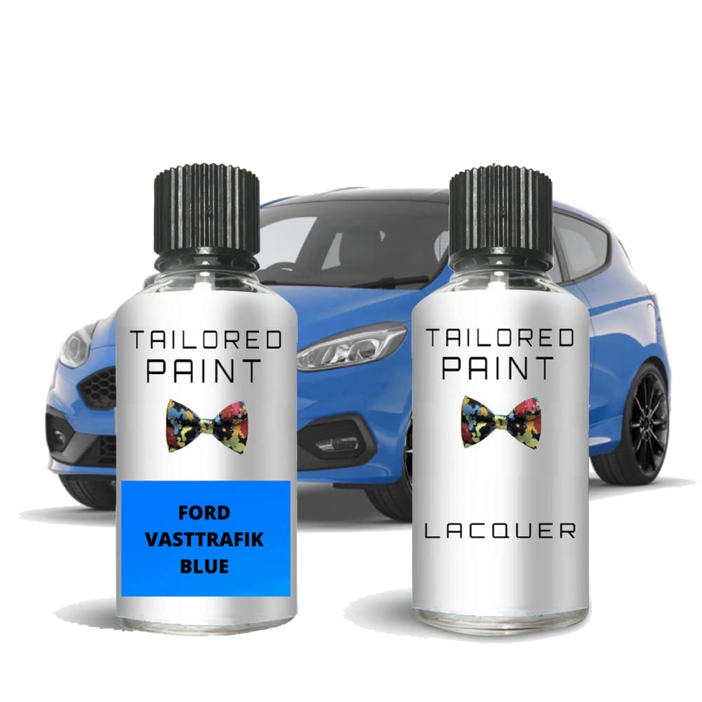 Tailored Paint Blue For Ford Fiesta, Focus St Azura Vasttraffic Vasttraffik Limited Edition Touch Up Paint Kit New (Touch Up Paint + Lacquer)