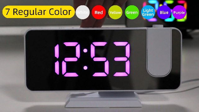 Digitaler Wecker Mit Projektion - 7,4" LED Spiegeluhr Mit Nachtlicht