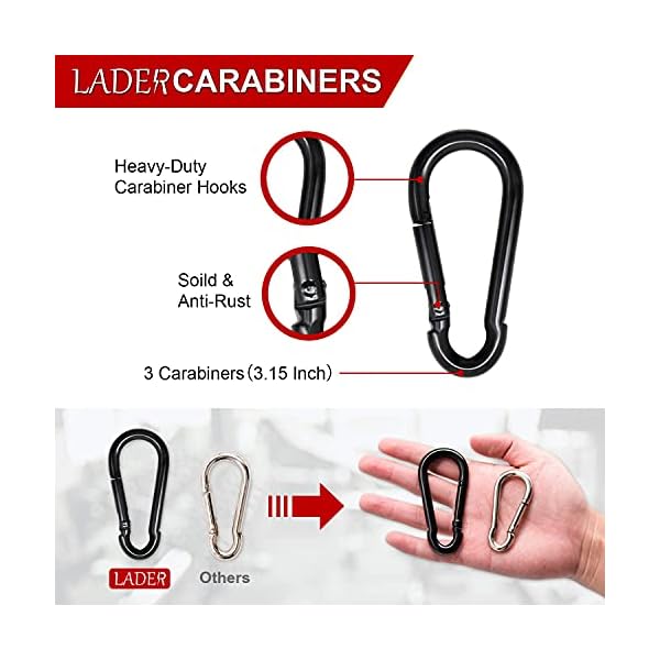 LADER Cable Machine Attachments LAT Pulldown Accessories - V-Shaped Handle + Triceps Rope Pull Down Attachment + Exercise Handles + Ankle Straps + Carabiner Clips for Home Gym Workout