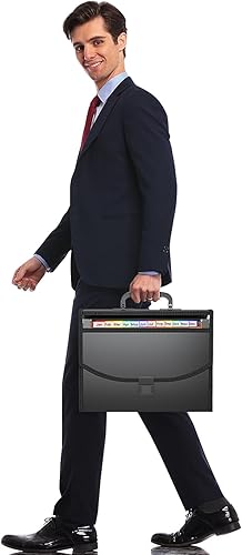 Miniatura 7 de TOPCJ Organizador de archivos de acordeón de 25 bolsillos con asa, carpetas de archivos expansibles para documentos, papel tamaño A4carta, pestañas