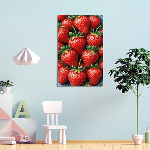 Poster fraises rouges suspendu au design moderne et épuré - 4