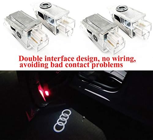 BAILONGJU 4pcs Car Door LED Light Entry Ghost Shadow Projector Welcome Lamp Logo Lights compatible with Audi