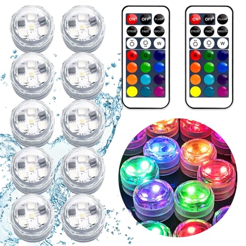H2Omni Mini Submersible LED Lights Small Waterproof LED Tea Lights Candle with Remote Battery led Operated RGB Color Changing for Vase Home Party Wedding Table Centerpieces Fountain Halloween Lantern