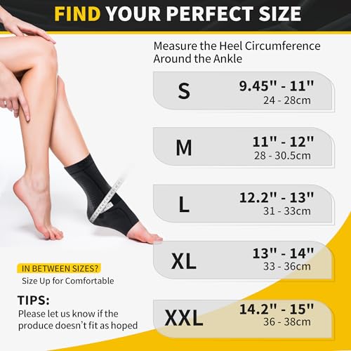 Image of CAMBIVO Ankle Compression Sleeve Support for Men & Women, 1 Pair for Sports