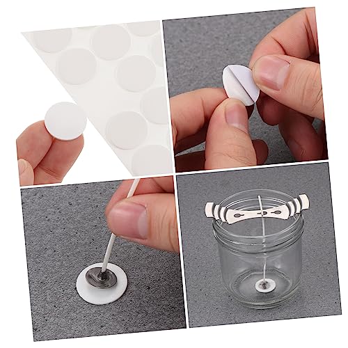 20 adhesivos dobles para mechas de vela para manualidades miniatura 6