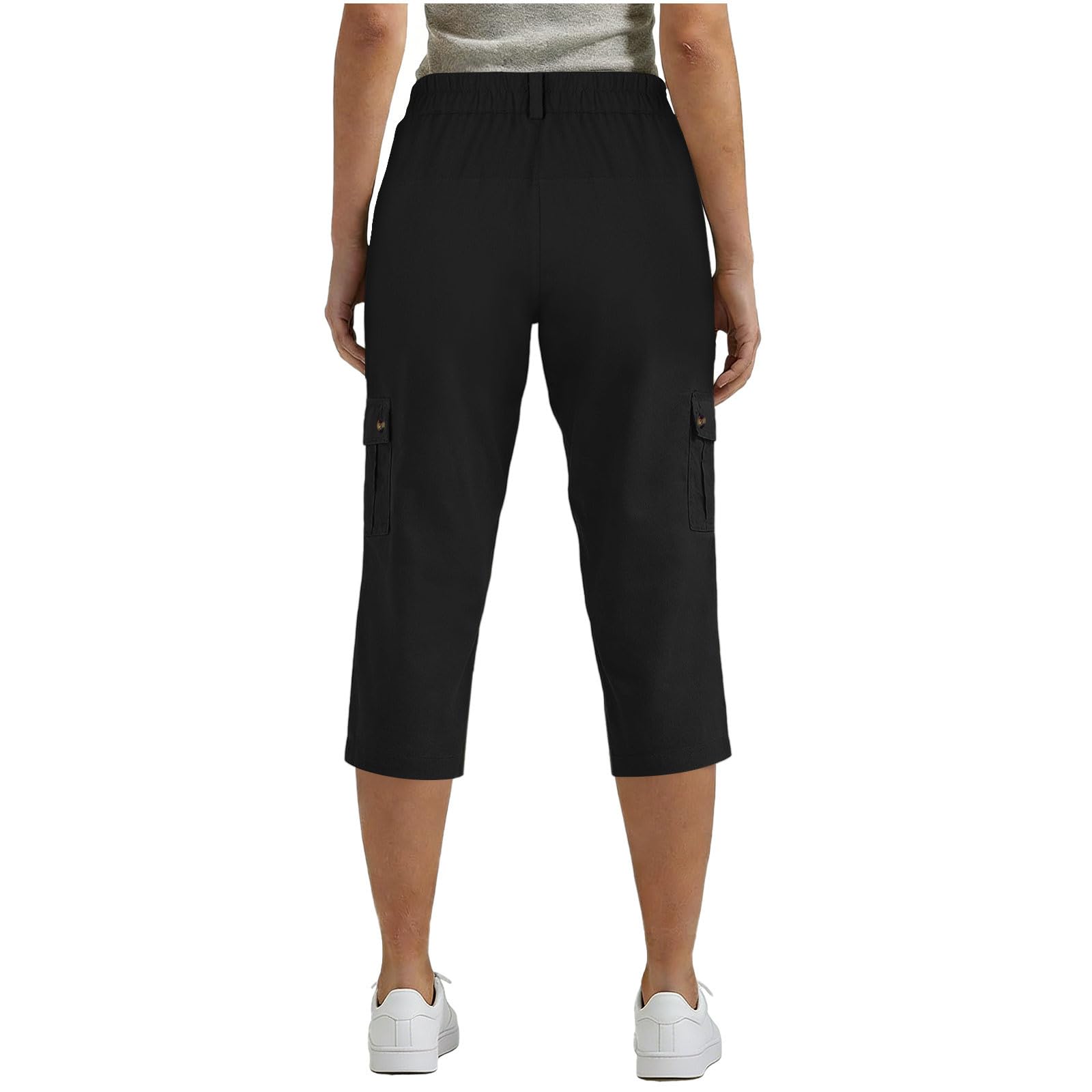 Pantalones Cargo Mujer Capri Pantalón 3/4 Largo Ligero Verano Outdoor Pantalones de Senderismo Transpirable con Bolsillo Cremallera Shorts Cargo de Verano Ligeros Deportes