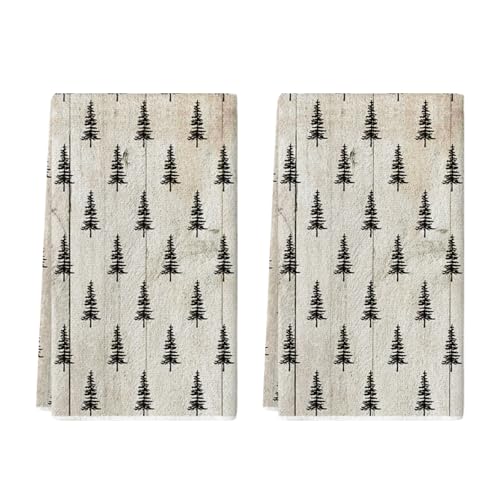 Artoid Mode Wood Xmas Tree Christmas Kitchen Towels Dish Towels,