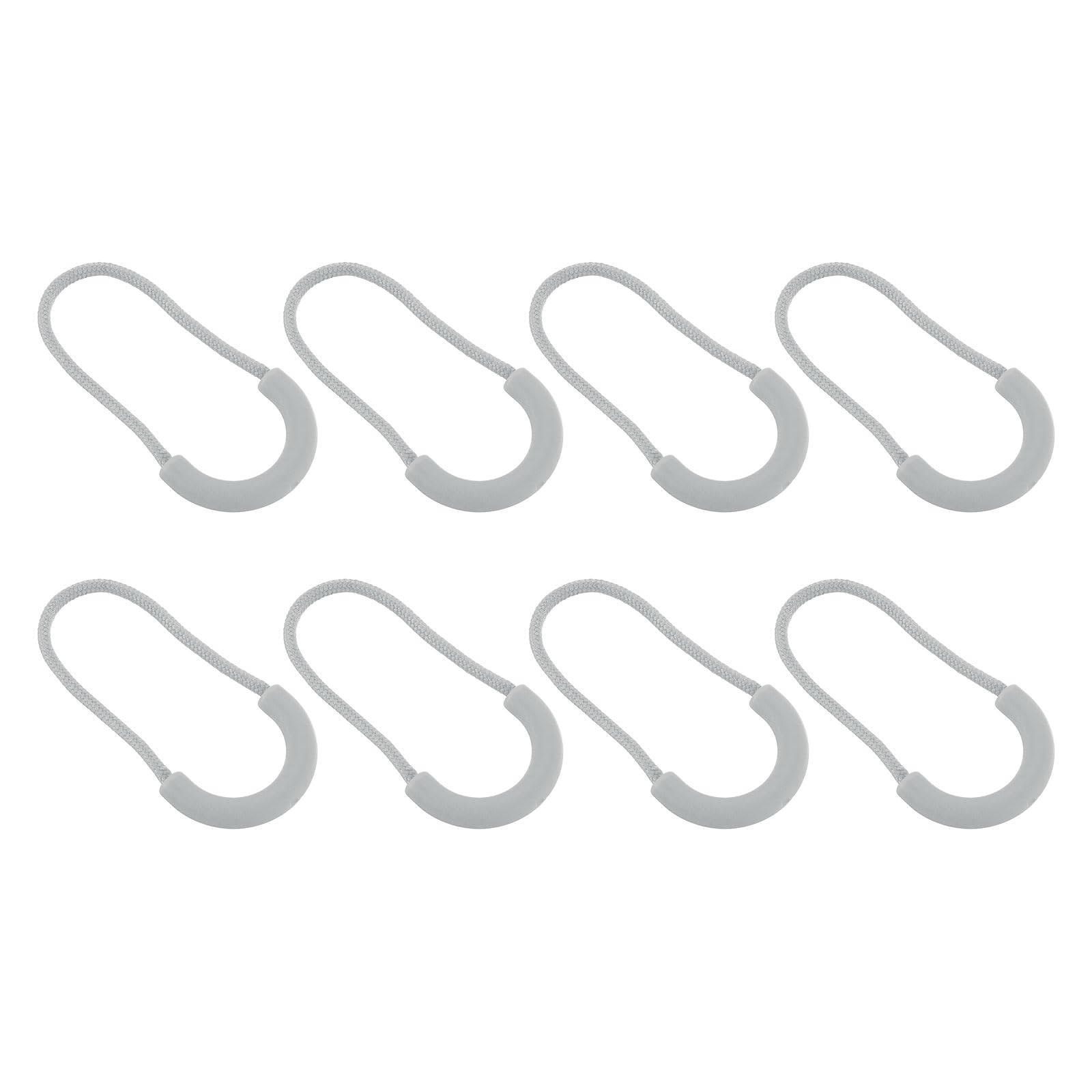 sourcing map 16Pcs Zipper Pulls Replacement, U-Shape Zipper Pull Cord Extender, Fix Tab Tag Extender for Luggage Backpack Jacket Handbags, 63.5mm Gray
