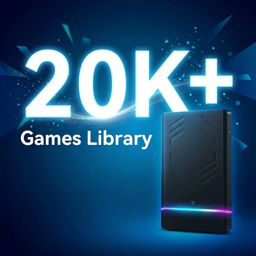 NEW 4TB retro Gaming Hard Drive 20K+ Games 3,300+ 3D/3A Titles No Duplicates with Latest Frontends & Emulators Seamless Switching Across 3 Gaming Systems Simple Setup True Plug&Play for Win7/ 8/10/11 - 3