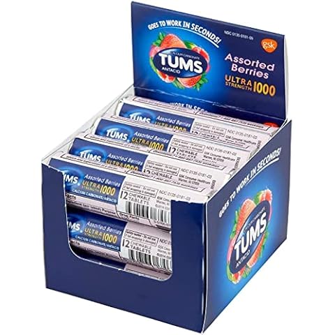 Inlefen TUMS Antacid Chewable Tablets Ultra Strength, Assorted Berries (12 pk. - 12 ct. ea.) Cover