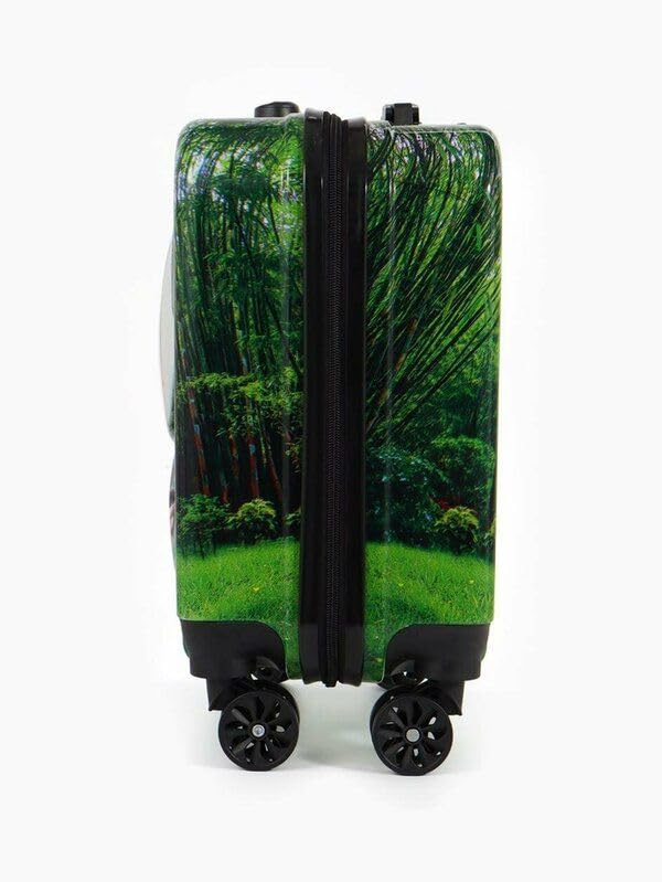 Image of Shamax Kids Luggage Hard Shell Trolley Bag with Spinner Wheels | Lightweight Suitcase for Girls Travel & School Trips Cabin Luggage, 360 Wheels & Adjustable Handle (Green) (Kid /Luggage /Panda)