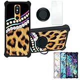 Aroepurt Hülle Für Danew Trace T-ONE hülle Kompatibel mit Danew Trace T-ONE Hülle Hülle Handyhülle Schutzhülle Cover [Mit 9H Festigkeit HD Schutzfolie] PC + Silikon Ständer IMDH-ZBW