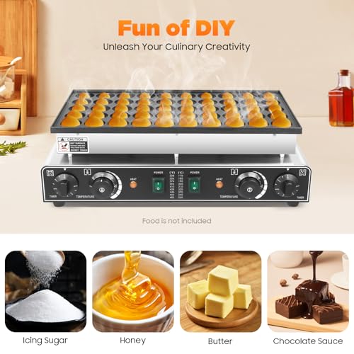 Piastra per Waffle Professionale, 1700 W, Macchina elettrica per Pancake per Uso Domestico e Ristorante, Spina UK 220 V.,