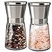Price comparison product image Salt and Pepper Grinder Set, Gvoo Premium Stainless Steel Glass Body Salt and Pepper Mills Shakers with Adjustable Ceramic Coarseness