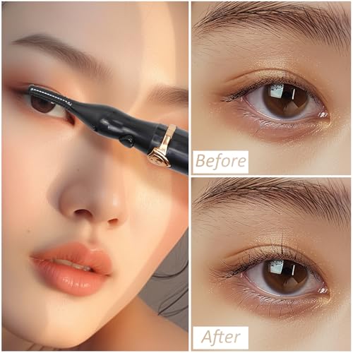 2025 New Heated Eyelash Curler for Women Mini Electric Eyelash Curlers Portable Electric Eyelash Curler Black USB Rechargeable 3 Heat Modes Natural Curling 24H Long Makeup Tool - Image 4