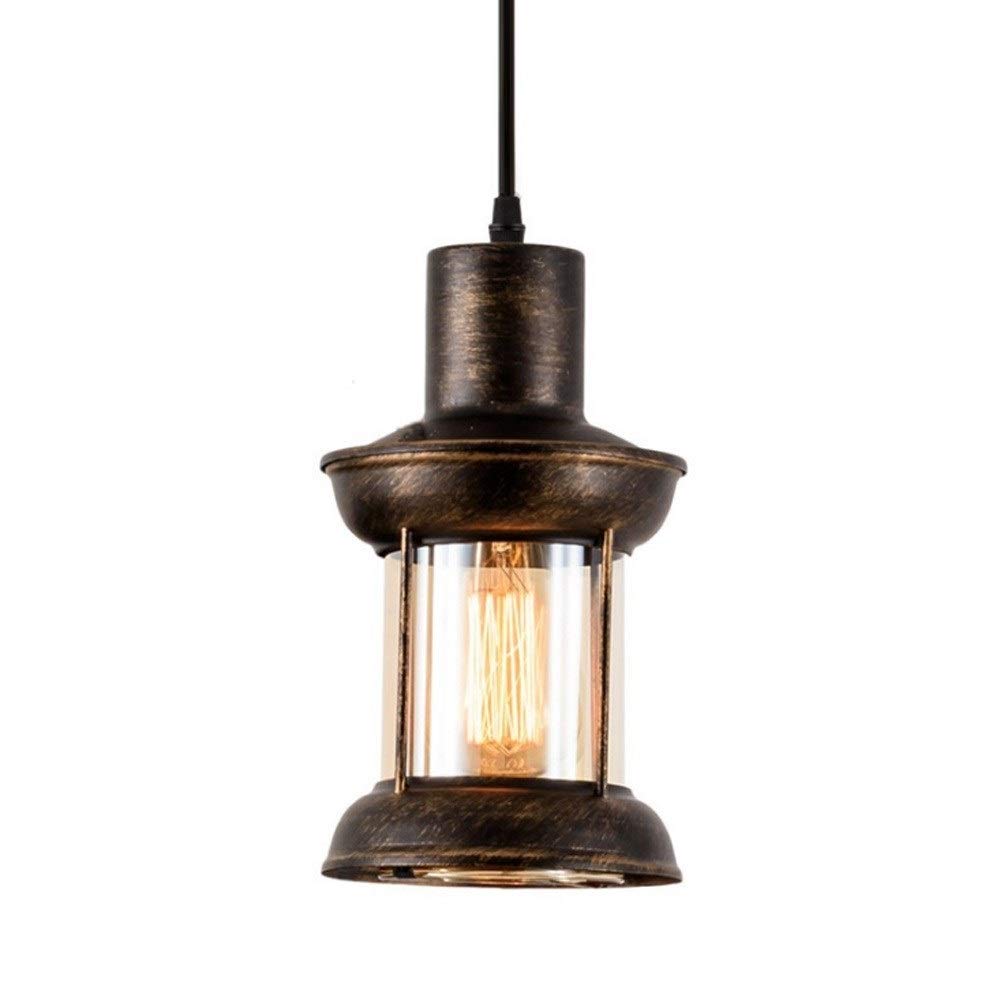 Lampe LED loft industriel suspendue avec globe en verre rétro