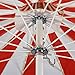 California Umbrella 8.5' Rd. Pagoda Style Patio Umbrella, White Pole, Red/Natural