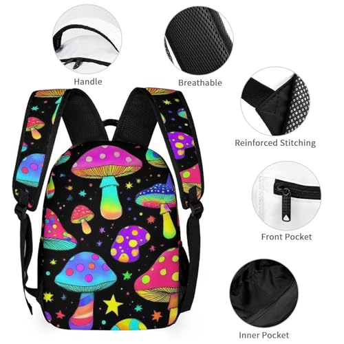 Backpack Bookbag Set Goth Gothic Magic Hippie Trippy Mushrooms (1) Backpack with Lunch Bags and Makeup Bag Shoulder Bag with Lunch Box Storage Bags3