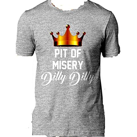 Dilly Dilly Men's T-Shirt Funny Beer Commercial Pit of Misery Drinking Crown (Grey, 3XL) Cover