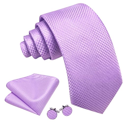 Image of Barry.Wang Classic Mens Ties Silk Necktie Pocket Square Cufflinks Set Woven Designer Wedding Business