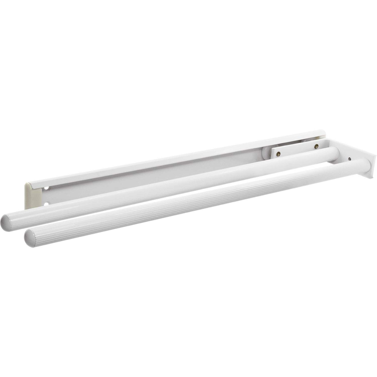 Gedotec Metal White Coating. Hostel Towel Rail Extendible 2 Arms 1 Piece Towel Rail Aluminium White Coated Installation Length 443 Mm Tea Towel Holder For Cupboard Side & Ceiling Mounting