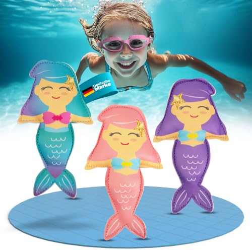 KIDVERSE Tauchtiere für Kinder - Geprüftes Wasserspielzeug - Neopren Tauchspielzeug für Kinder - Buntes Schwimmbad Spielzeug zum Tauchen Lernen - Pool Spielzeug (Meerjungfrauen)