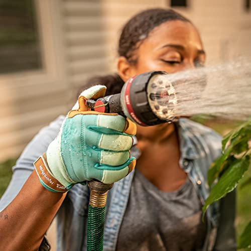 Wells Lamont Women's Hydrahyde Water-Resistant Leather Palm Hybrid Work Gardening Gloves, Medium (3250M), Blue #TOP3