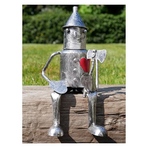 My Square Mile Tin Man 10 Year for Couple Garden Metal Statue Wizard of Oz Suitable for Indoor/Outdoor Use (Mini Sitting (22cms))